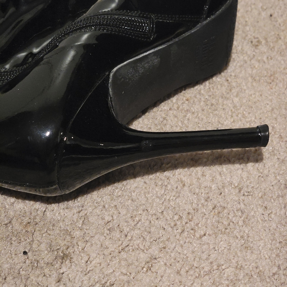 Stuart Weitzman Apollo Black Patent Leather Mid Calf Boots Size 8 - Picture 8 of 8